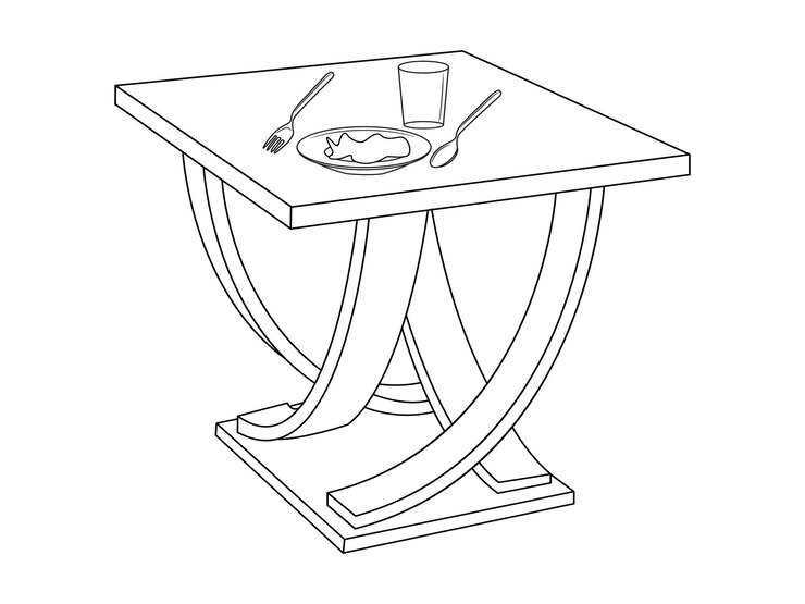 Vector coffee amp tea table with glass and wooden table cup of hot tea