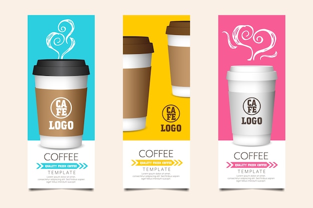 Vector coffee template for card