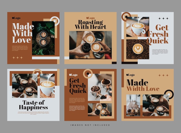 coffee template set for social media post