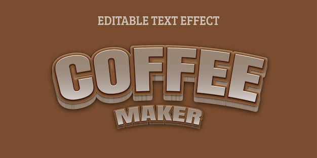 Coffee text effect with sturdy and shiny letters