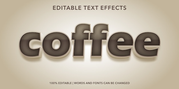 Coffee text  style editable text effect