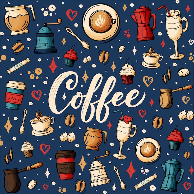 Illustrazione del tema del caffè