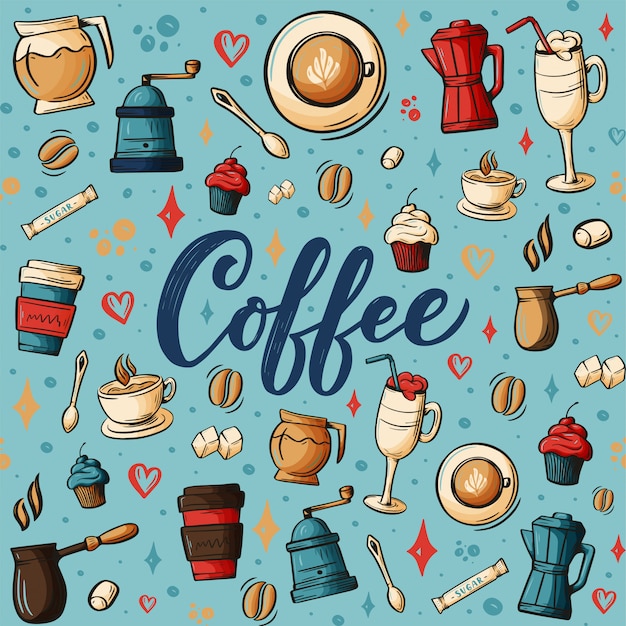 Illustrazione del tema del caffè