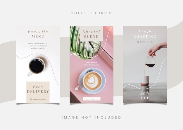 Modello di storie di instagram a tema caffè