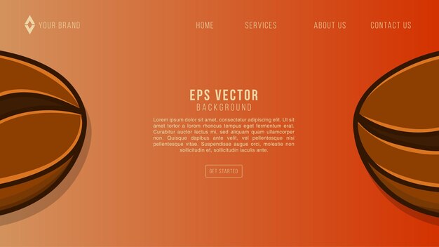 Vector coffee theme web design abstract background eps 10 vector for website, landing page