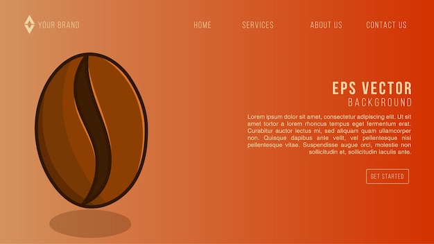 Vector coffee theme web design abstract background eps 10 vector for website, landing page