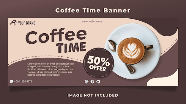 Vector coffee time banner