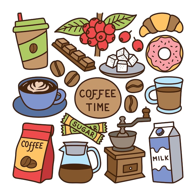 Vector coffee time doodle illustration