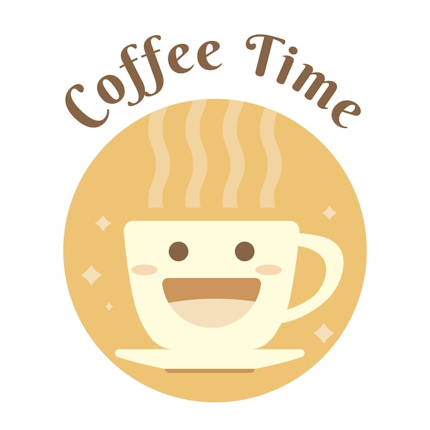 Coffee time flat design illustration premium vector