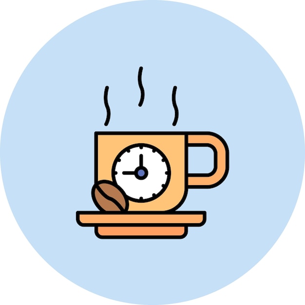コーヒータイム フラット イラスト