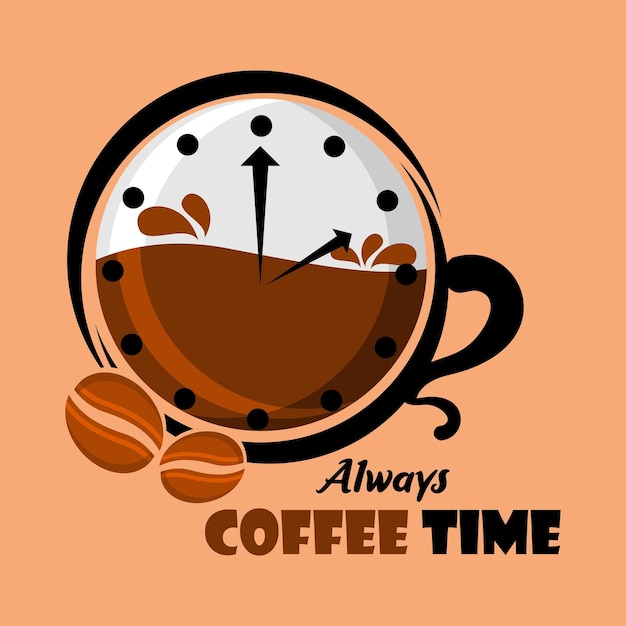 Vector coffee time logo for shop cafe