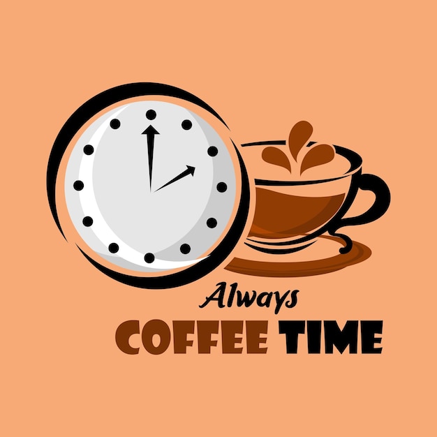 Vettore logo dell'ora del caffè per il bar del negozio