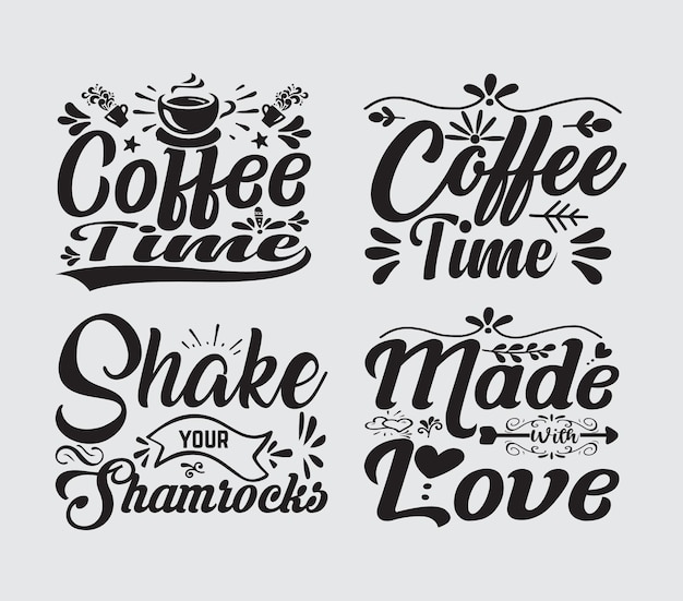 Vector coffee time made withe a love