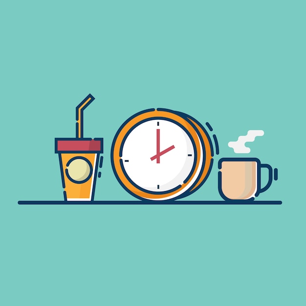 coffee time vector flat design