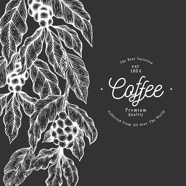 Vector coffee tree branches