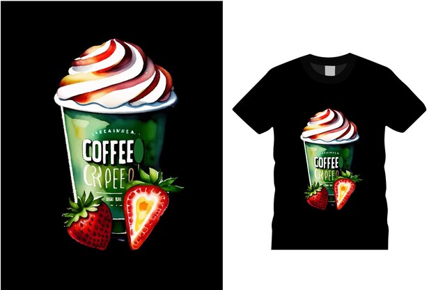 ベクトル コーヒーtシャツデザイン タイポグラフィー コーヒーのカップtシャツ ベクトルテンプレート