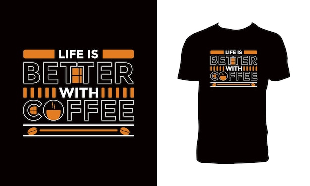 Кофейный типографский дизайн футболки