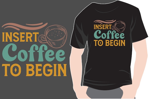 Кофейная типография арт цитата ретро винтажный дизайн футболки иллюстрация цитаты печать графический вектор