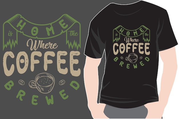 Vettore caffè tipografia arte citazione retrò vintage tshirt design illustrazione citazioni stampa grafica vettoriale