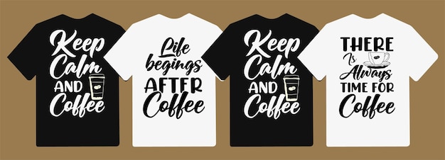 コーヒーのタイポグラフィのレタリングtシャツのデザインは、tシャツと商品のスローガンを引用しています