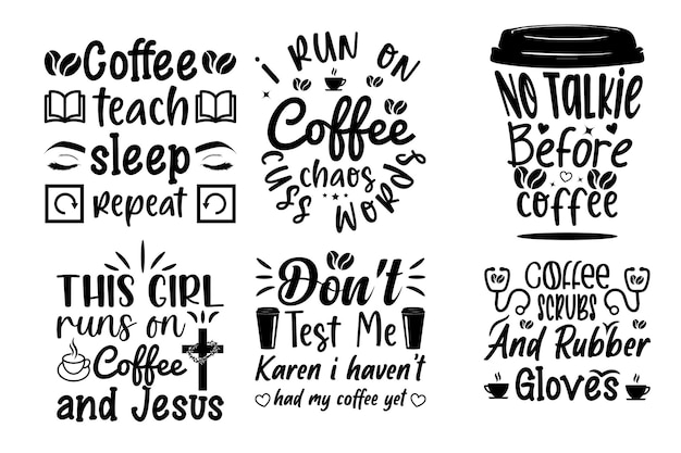 Кофейная типография SVG дизайн футболки. Кофейная подарочная рубашка, кофейный вектор, кофе,