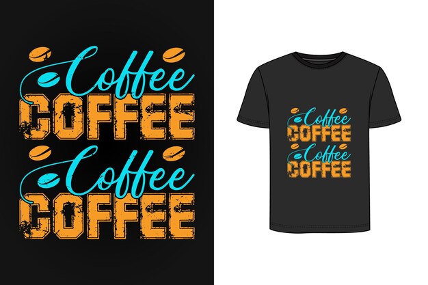Кофейная типография винтажный дизайн футболки premium векторы