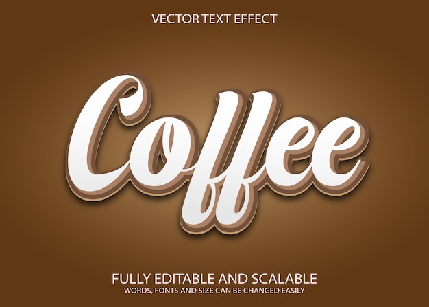 Vector coffee vector editable text effect