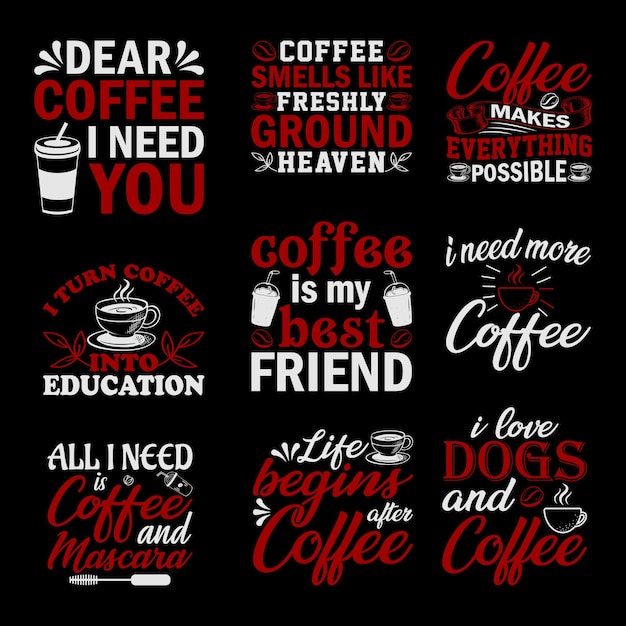 Coffee Vector T-shirt Designs.