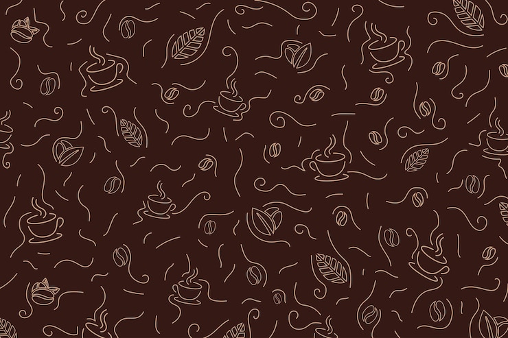 Vector coffee vector with brown color pattern background wallpaper world coffee day