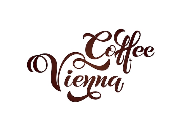 Coffee vienna logo Handgeschreven lettering ontwerp elementen sjabloon en concept voor café menu koffie winkel Vector illustratie