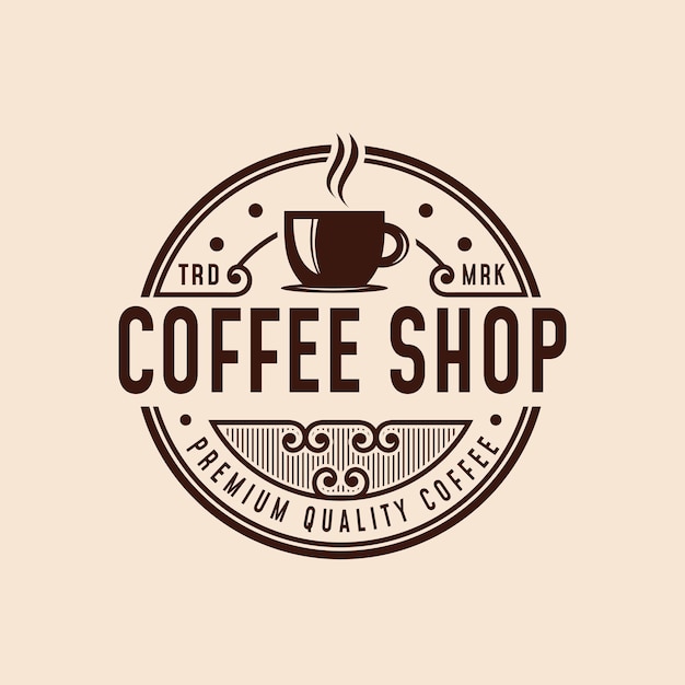 Coffee Vintage Logo Design I'npiration voor coffeeshop