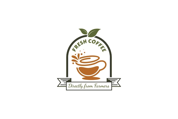 Coffee vintage logo style flat vector design