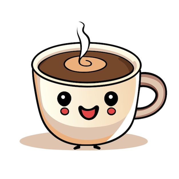 coffee with coffee bean vector illustration cartoon