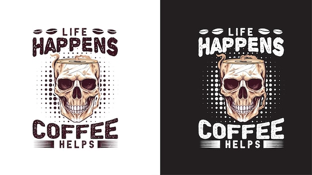 ベクトル コーヒー ウィズ スケルトン t シャツ デザイン コーヒー ウィズ スケルトン タイポグラフィ デザイン