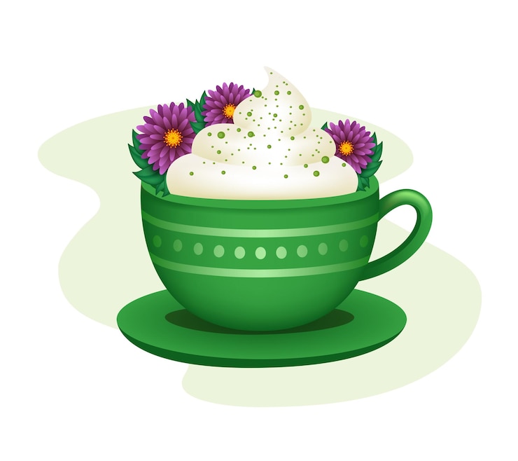 वेक्टर coffee with whipped cream a cup of coffee vector clipart isolated on white background