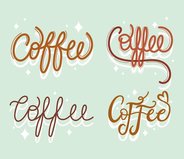 Coffee word set