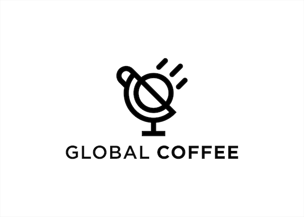 Coffee world logo design vector illustration