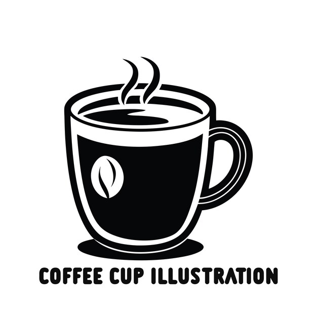コーヒーカップのイラスト 黒と白