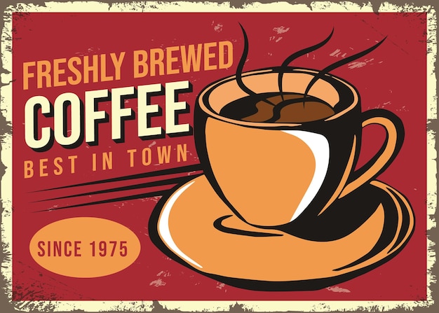 Coffeeshop barista retro poster vector ontwerp