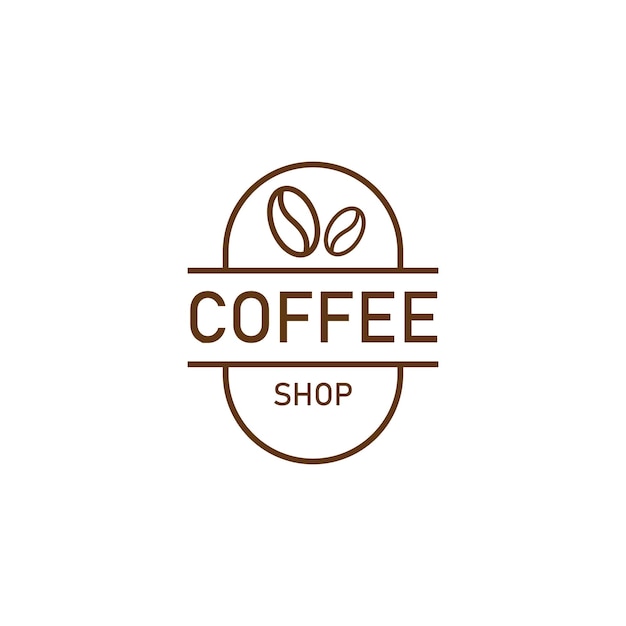 Coffeeshop embleem badge logo in lijnvorm