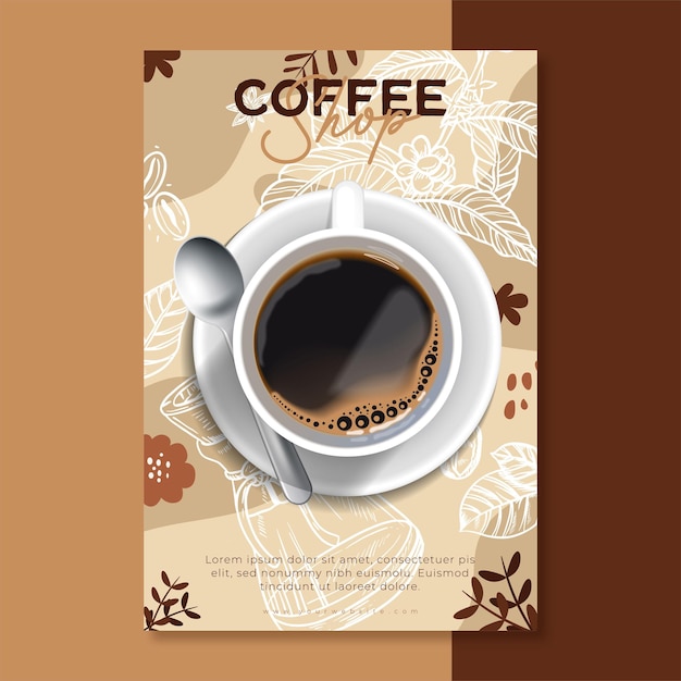 Coffeeshop flyer verticaal