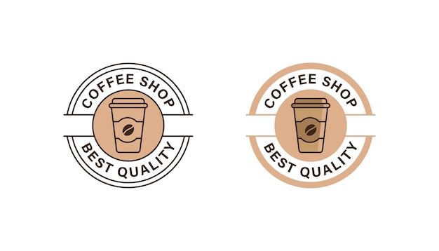 Coffeeshop logo badge stempel vector