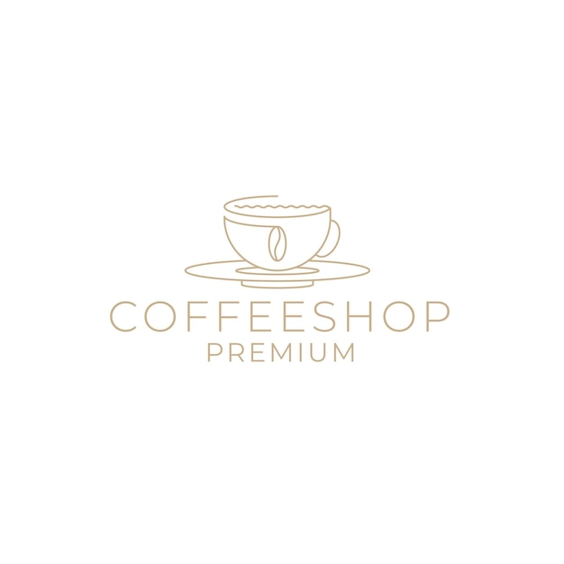 Coffeeshop-logo met koffiebonen