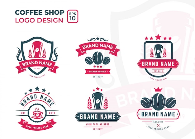 Coffeeshop logo-ontwerp met retro en vintage stijl voor uw bedrijf