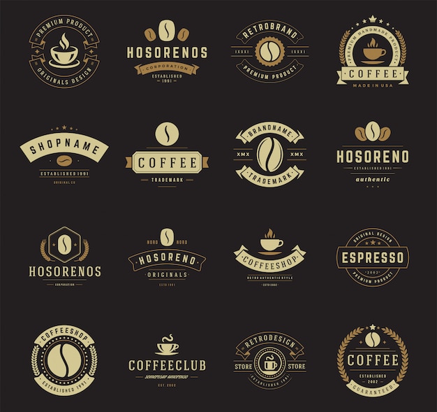 Vector coffeeshop logo set