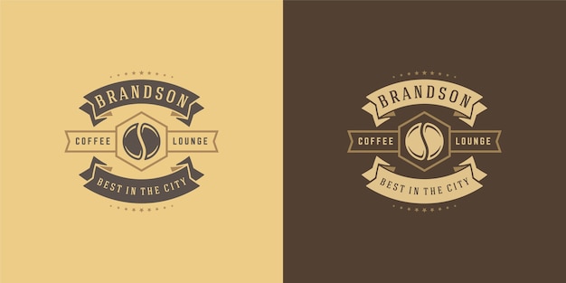 Coffeeshop logo sjabloon illustratie set