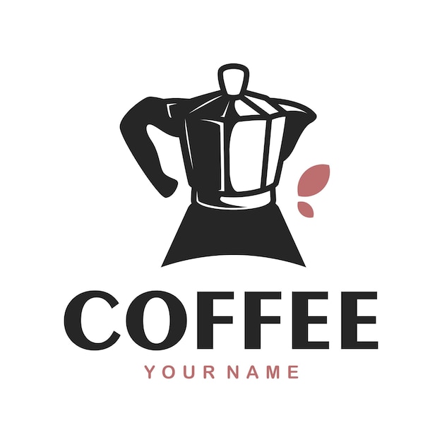 Coffeeshop logo sjabloon in eenvoudige stijl