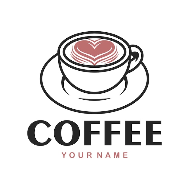 Coffeeshop logo sjabloon in eenvoudige stijl