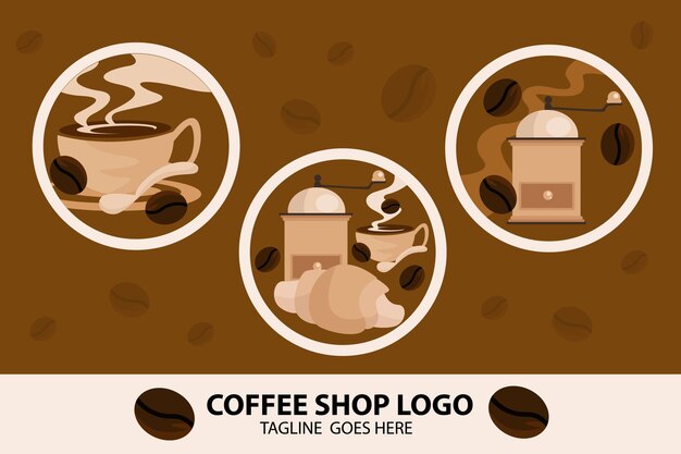 Coffeeshop logo sjabloon vector ontwerp