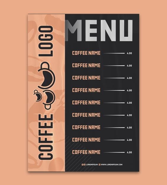 Coffeeshop Menu Vector Template